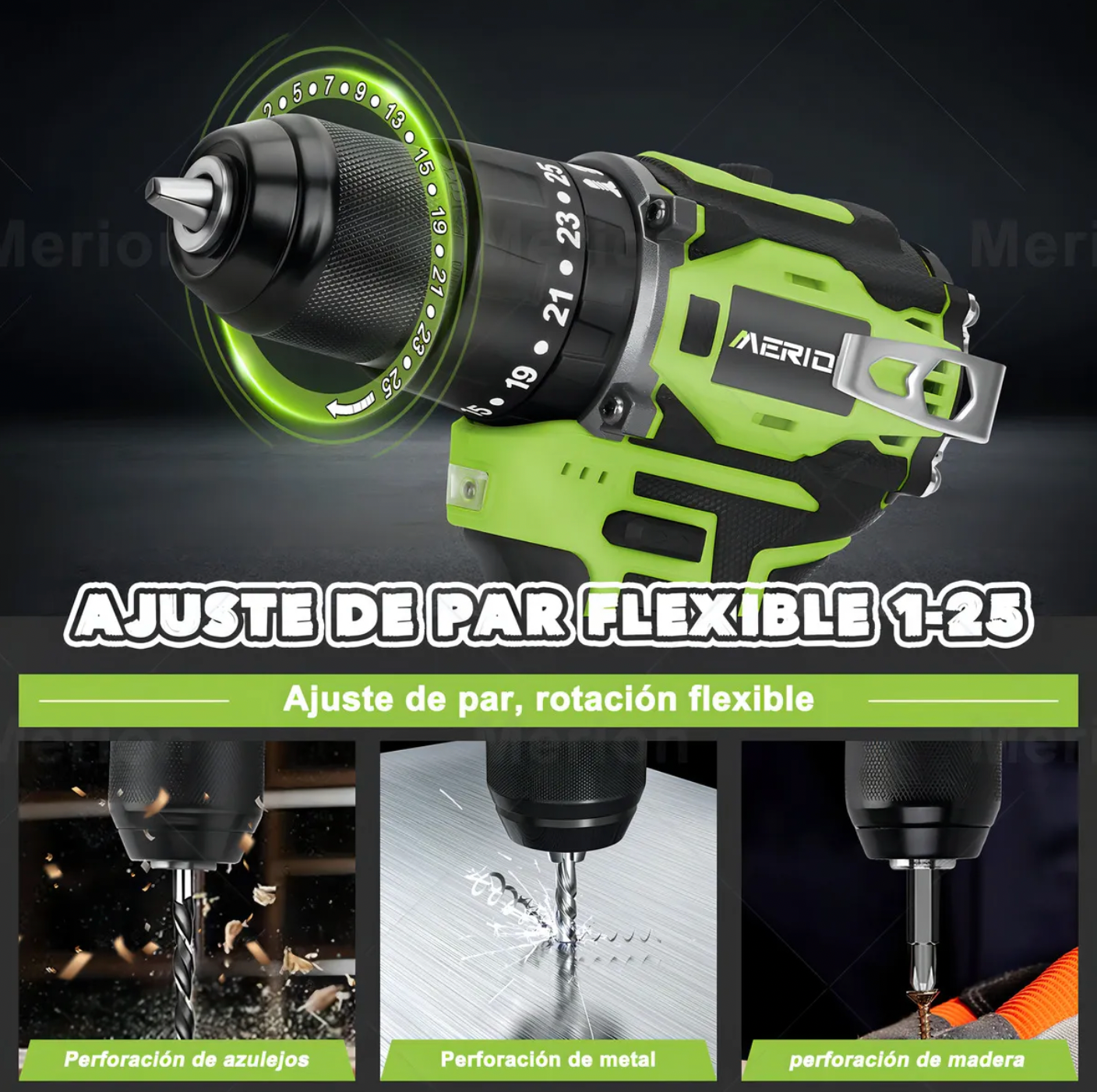 Kit taladro atornillador Merion