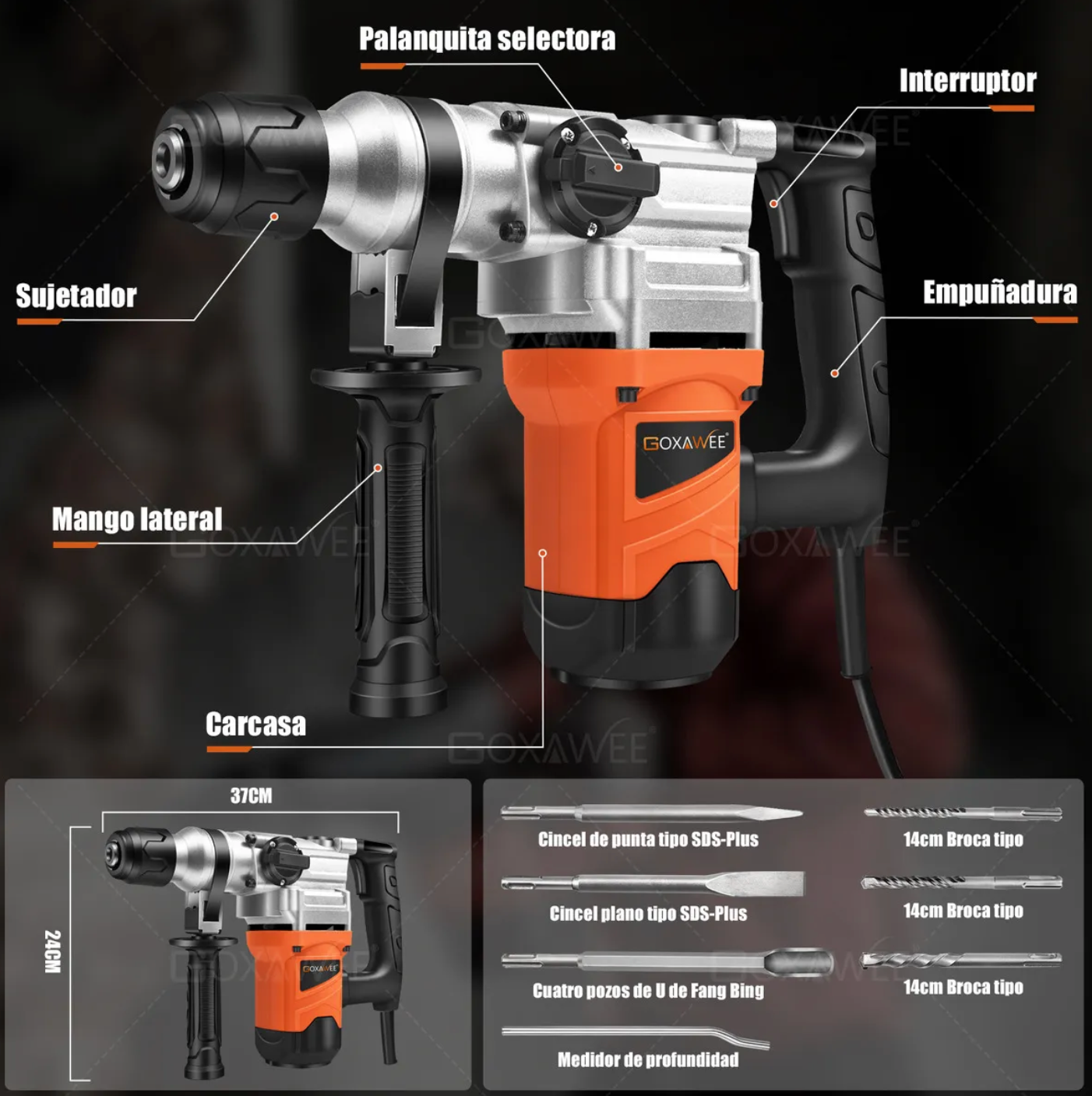 Taladro rotomartillo cincelador GOXAWEE