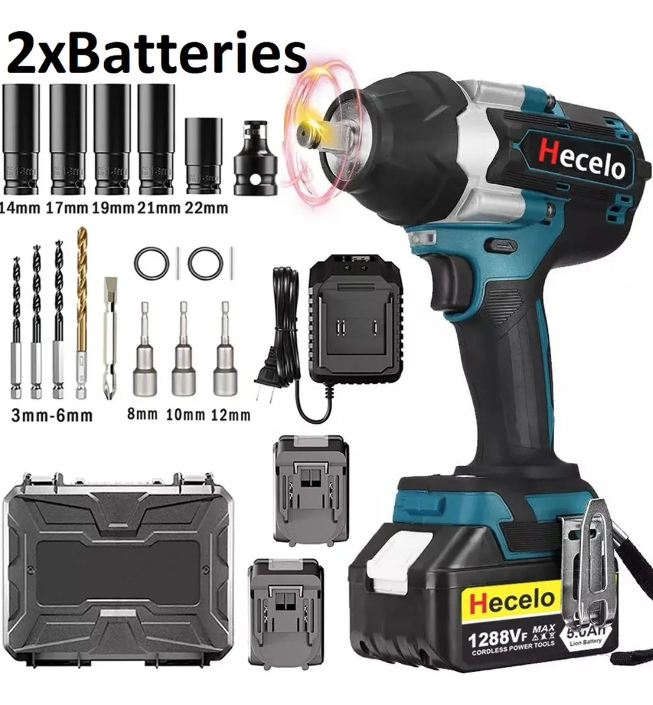 Pistola de impacto 1/2 Hecelo para uso rudo de talleres automotrices y de motocicletas