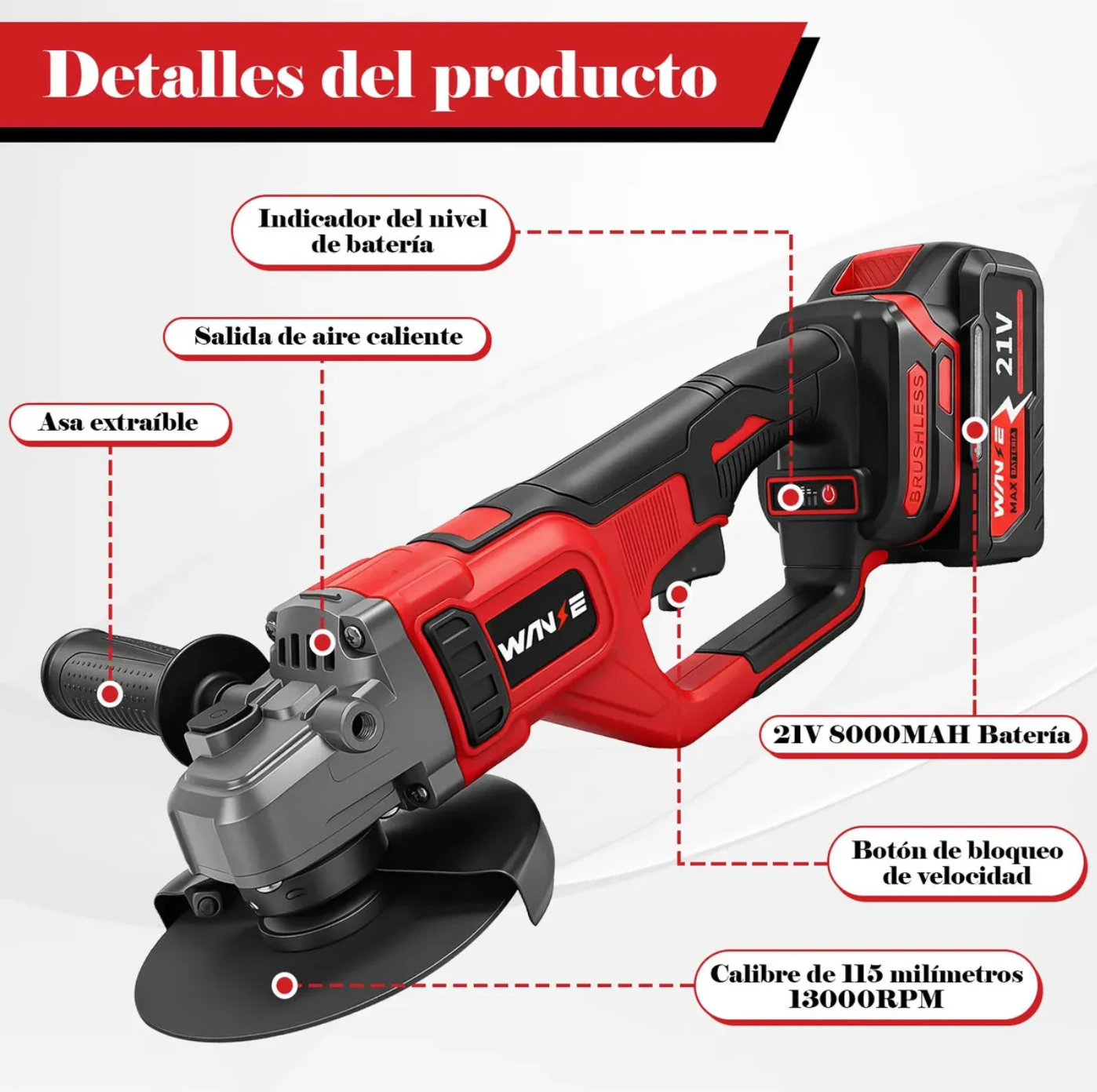 ESMERILADORA INALÁMBRICA WANSE